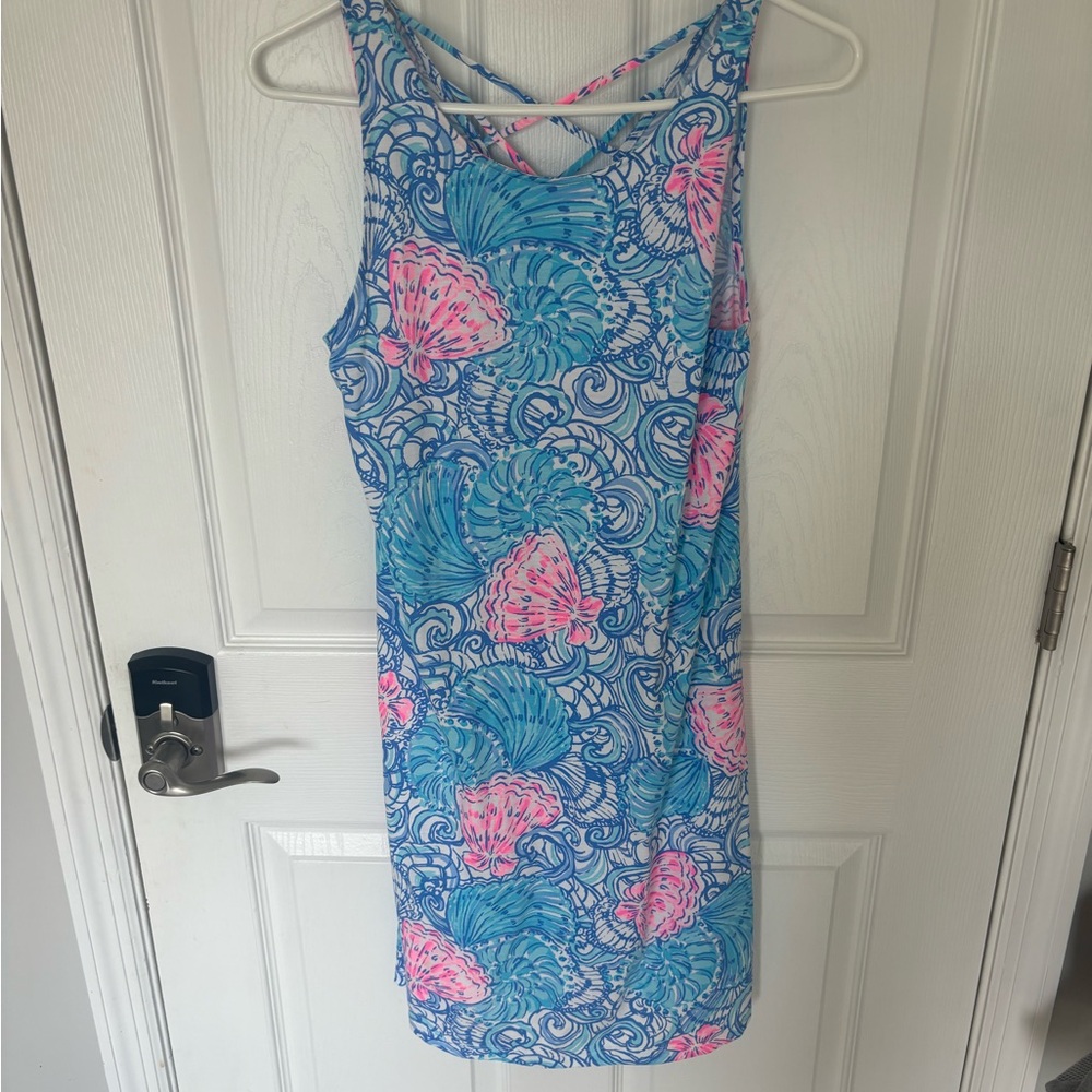 Lilly Pulitzer Blue and Pink Shell Print Dress